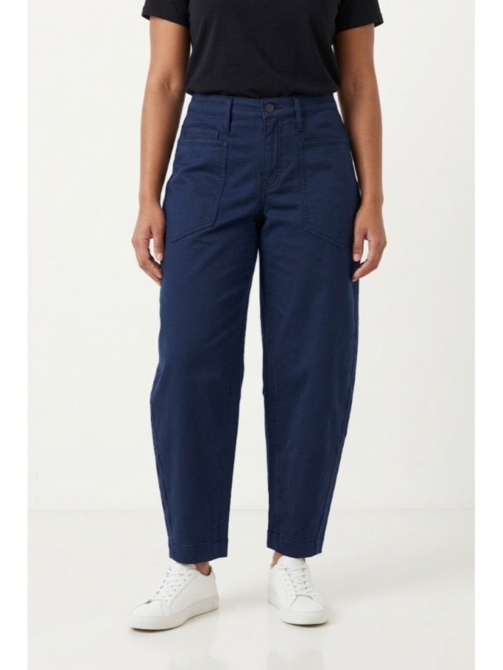 NWT Ruti The Slouchy Soft Twill Pant in Deep Sea Blue Cotton Barrel Pants 6